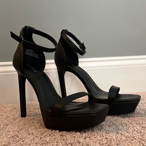 Black Strappy Platform Heels